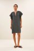 By-Bar vina linen dress charcoal